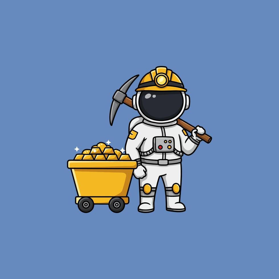 Astronaut Miner A Cartoonish Space Gold Rush vector