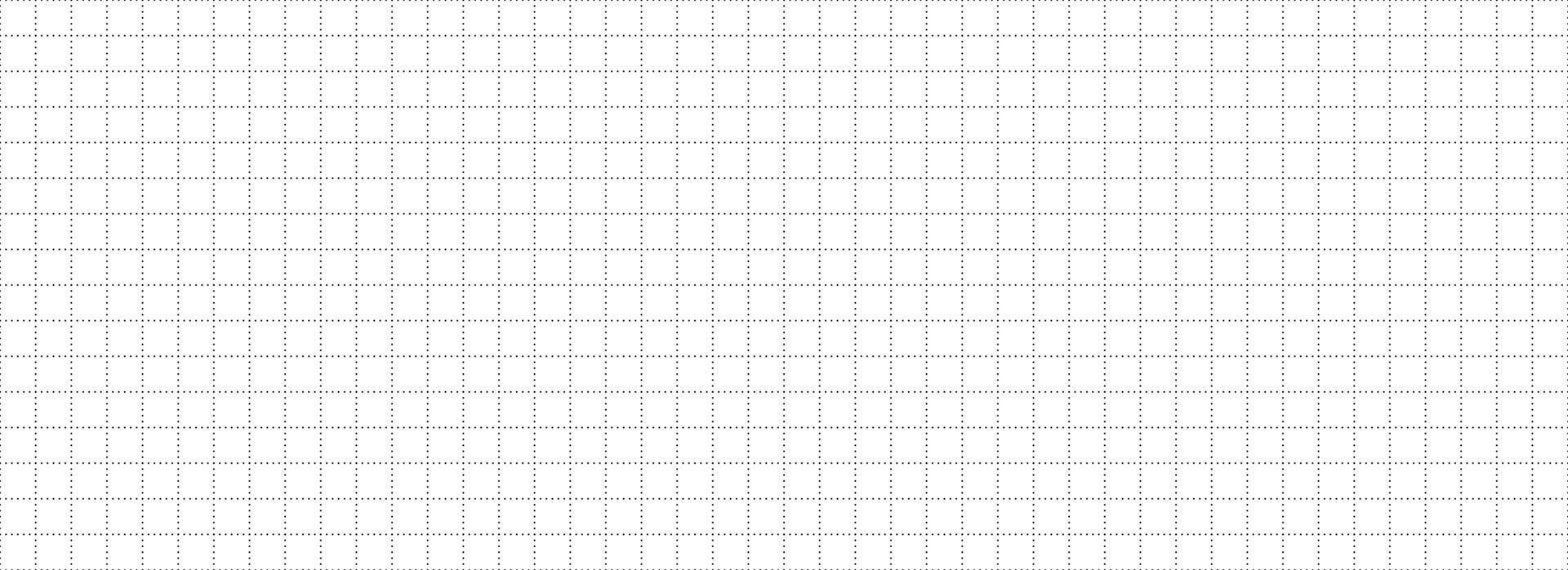 Seamless checkered paper texture. Journal planer page with dotted grid. Simple square graph patter. Retro bullet notebook background. Repeated school math sheet wallpaper. Workbook template vector