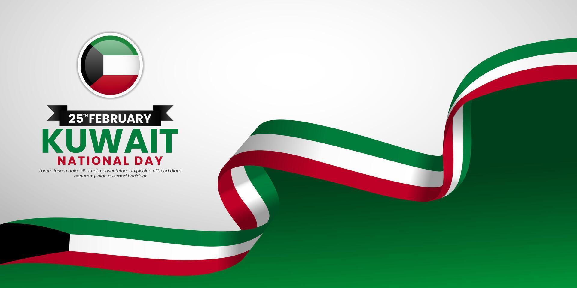 Kuwait National Day Banner Background for Poster, Greeting Card with blank space text vector