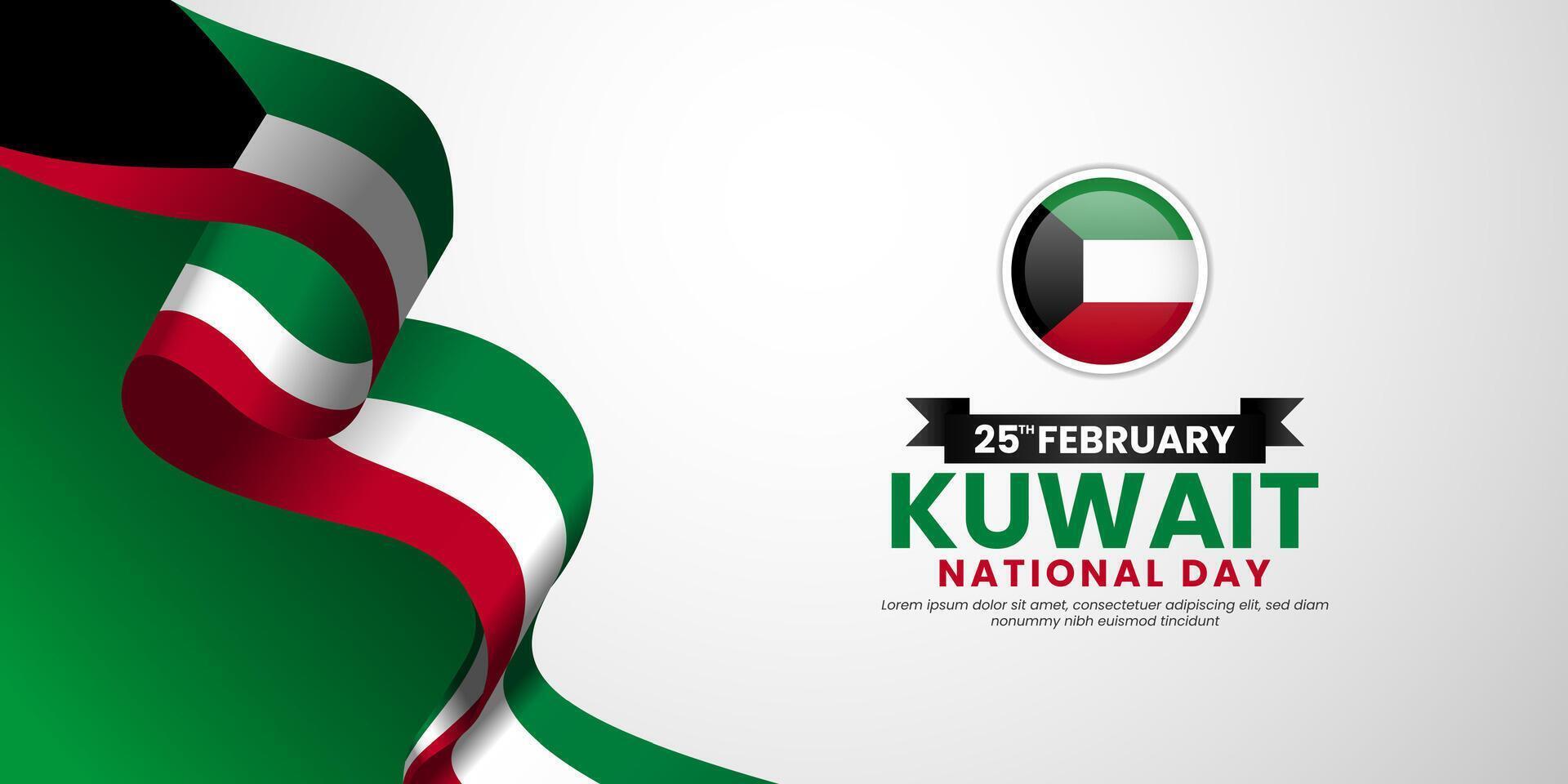 Kuwait National Day Banner Background for Poster, Greeting Card with blank space area vector