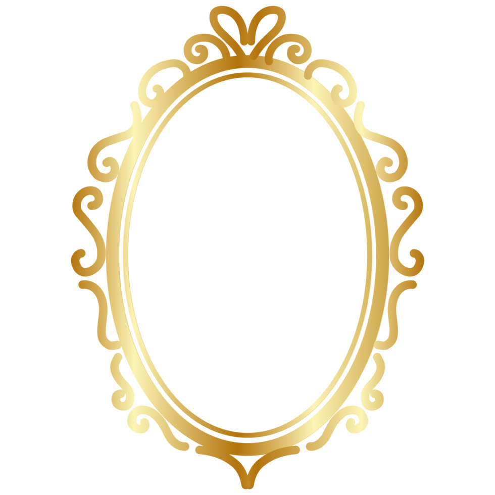 Ornate Gold Decorative Frame Illustration png