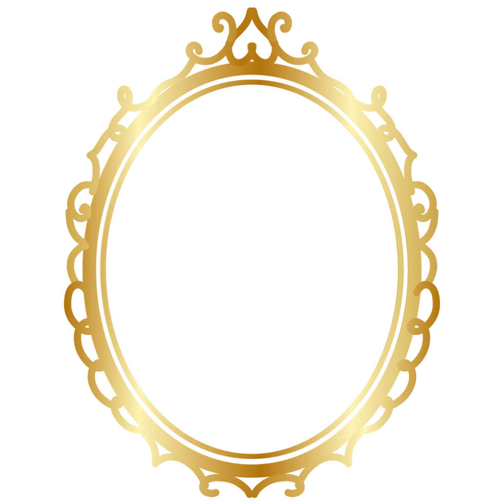 Elegant Gold Ornate Picture Frame Design png