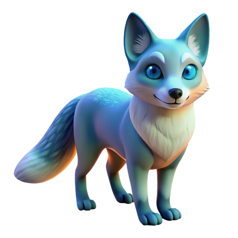 Arctic Fox in a Three Dimensional Render of Wildlife png