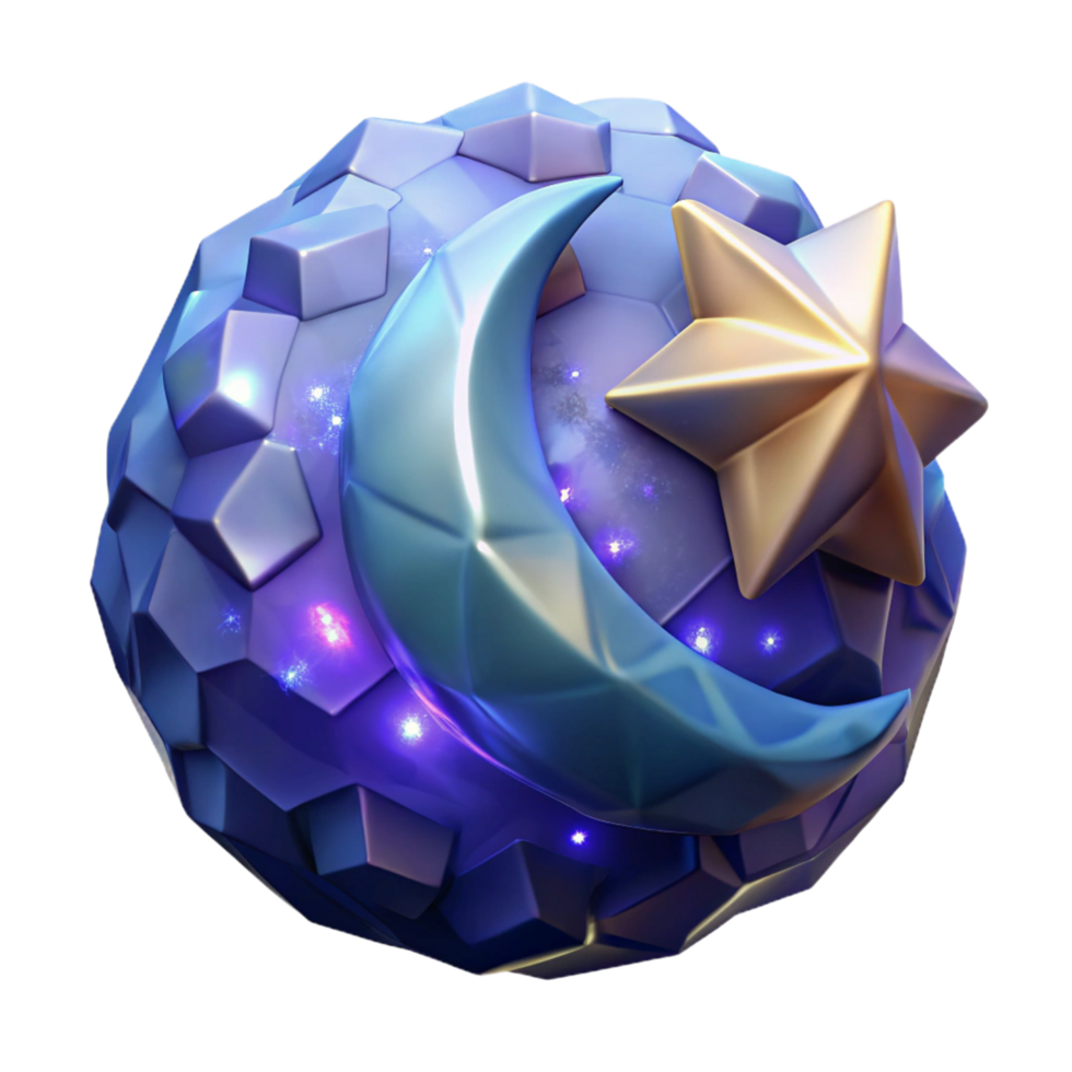 Crescent Moon and Star Gem - A charming depiction of a crescent moon and star gem capturing its delicate beauty and celestial elements png