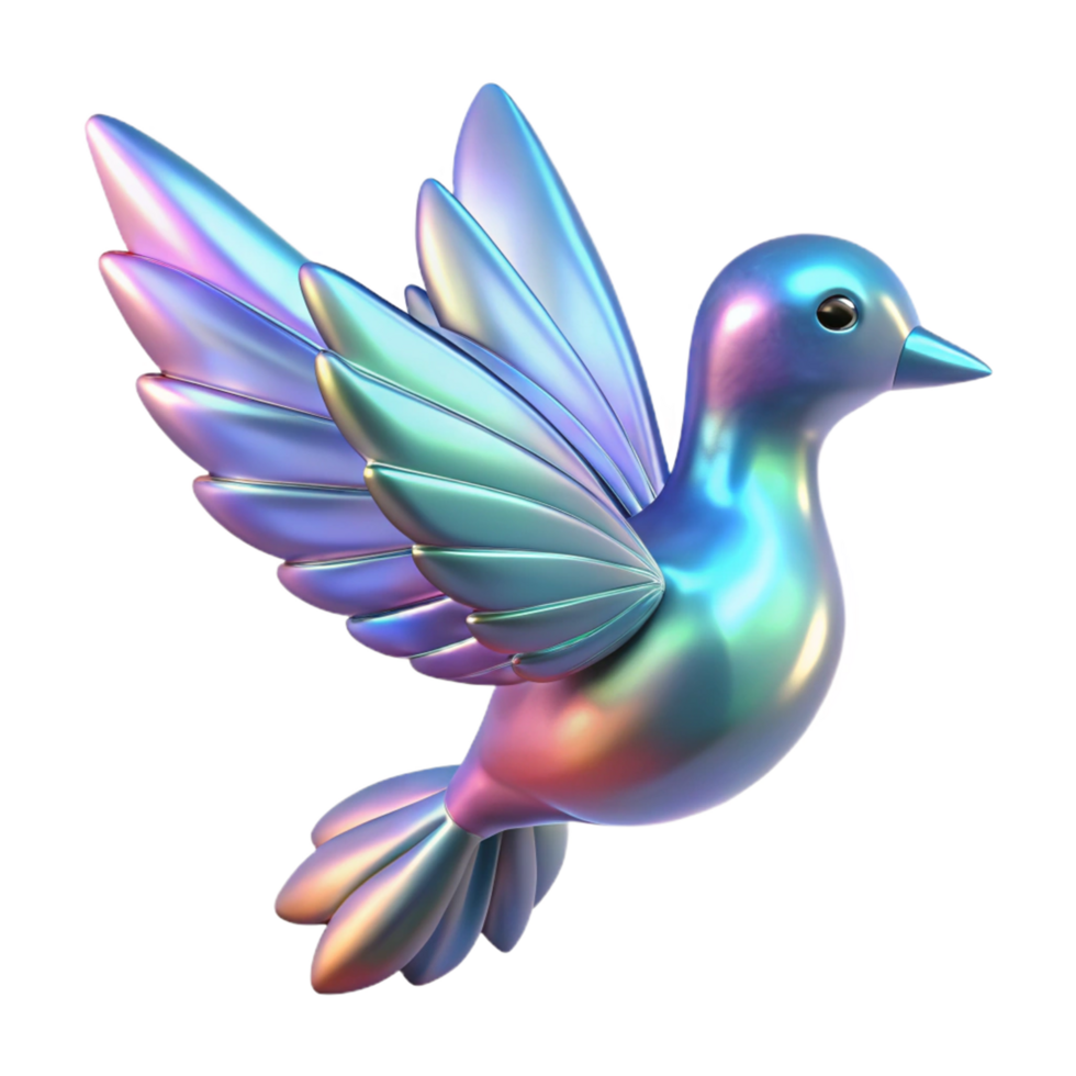 Iridescent Dove Three Dimensional Render in a Stunning Scene of Avian Beauty png