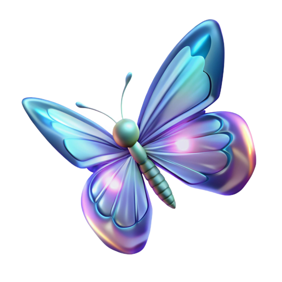 Iridescent Butterfly with Wings of Light in a Mystical Setting with Enchanting Atmosphere png