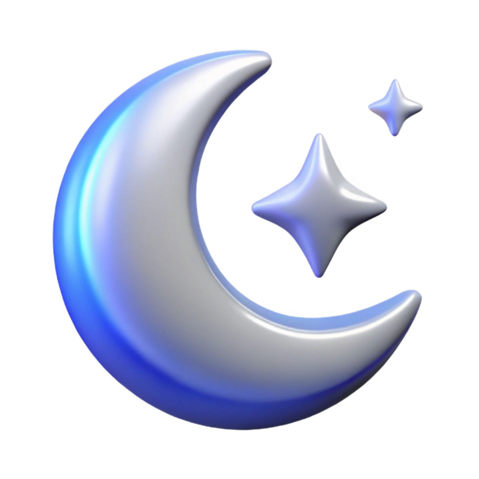 Crescent Moon and Stars - A serene depiction of a crescent moon and stars capturing the essence of tranquility and celestial beauty png