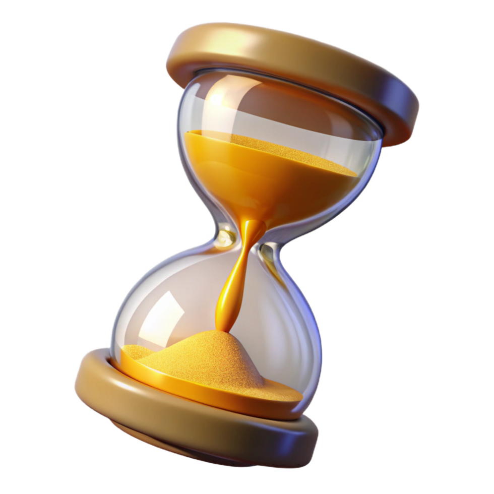 Time Measurement with an Hourglass in a Thoughtful Three Dimensional Scene png