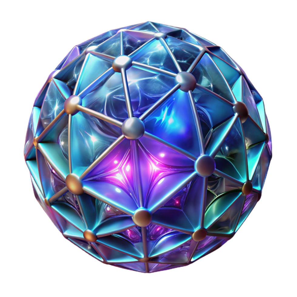 Abstract Geometric Sphere in a Three Dimensional Render of Creative Design png