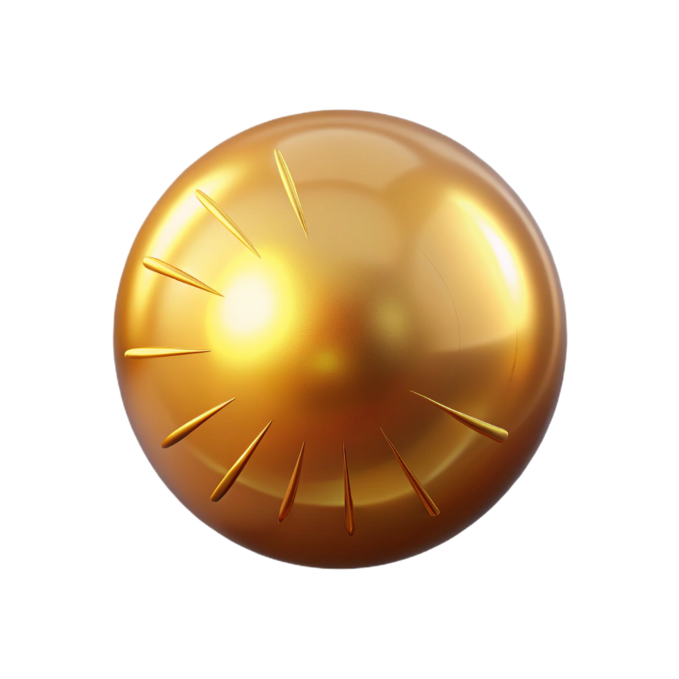 Golden Sphere with Spokes in a Radiant Three Dimensional Scene of Design png