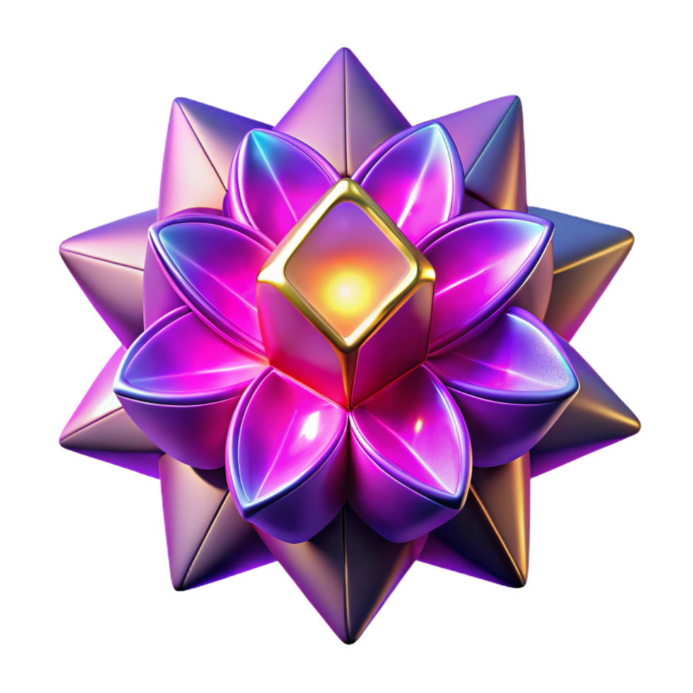 Abstract 3D Flower Design - A conceptual artwork featuring an abstract flower design creating a dynamic and modern visual composition png