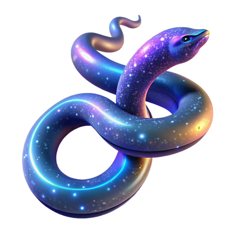 Cosmic Serpent in a Nebula Art Scene of Mesmerizing Beauty png