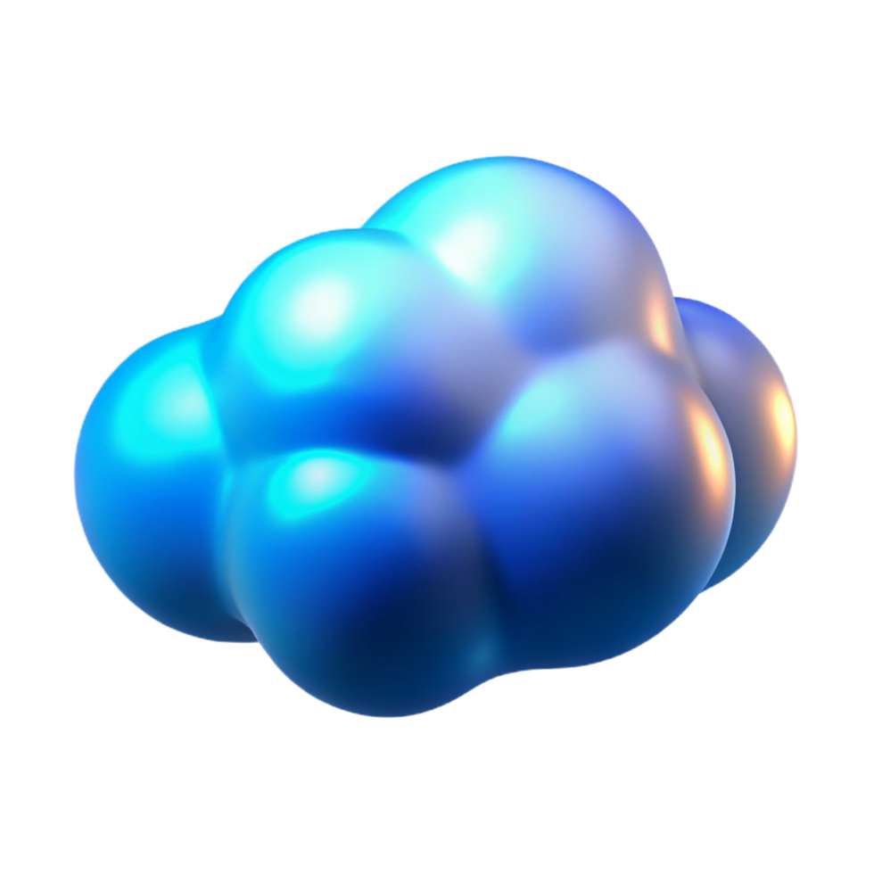 Abstract Blue Cloud Three Dimensional Render with Celestial Patterns and Enigmatic Design png