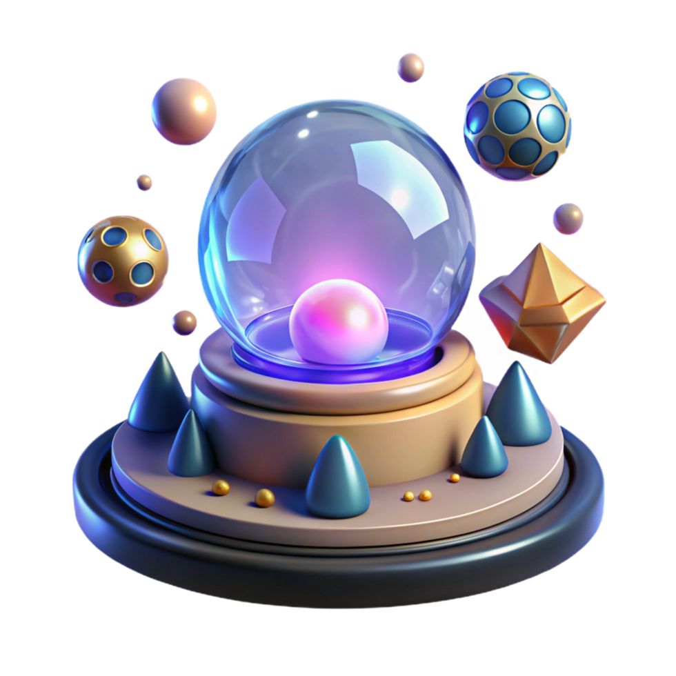 Abstract Sphere Display - A conceptual artwork featuring an abstract sphere creating a dynamic and modern visual composition png