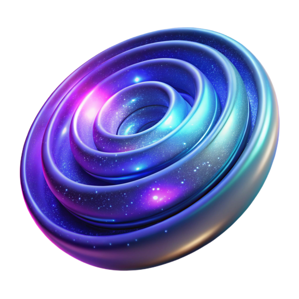 Cosmic Spiral in an Abstract Three Dimensional Render of Galactic Motion png