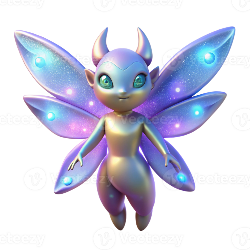 Cosmic Fairy with Glittering Wings - A fantastical depiction of a fairy with glittering wings blending cosmic themes with magical elements png