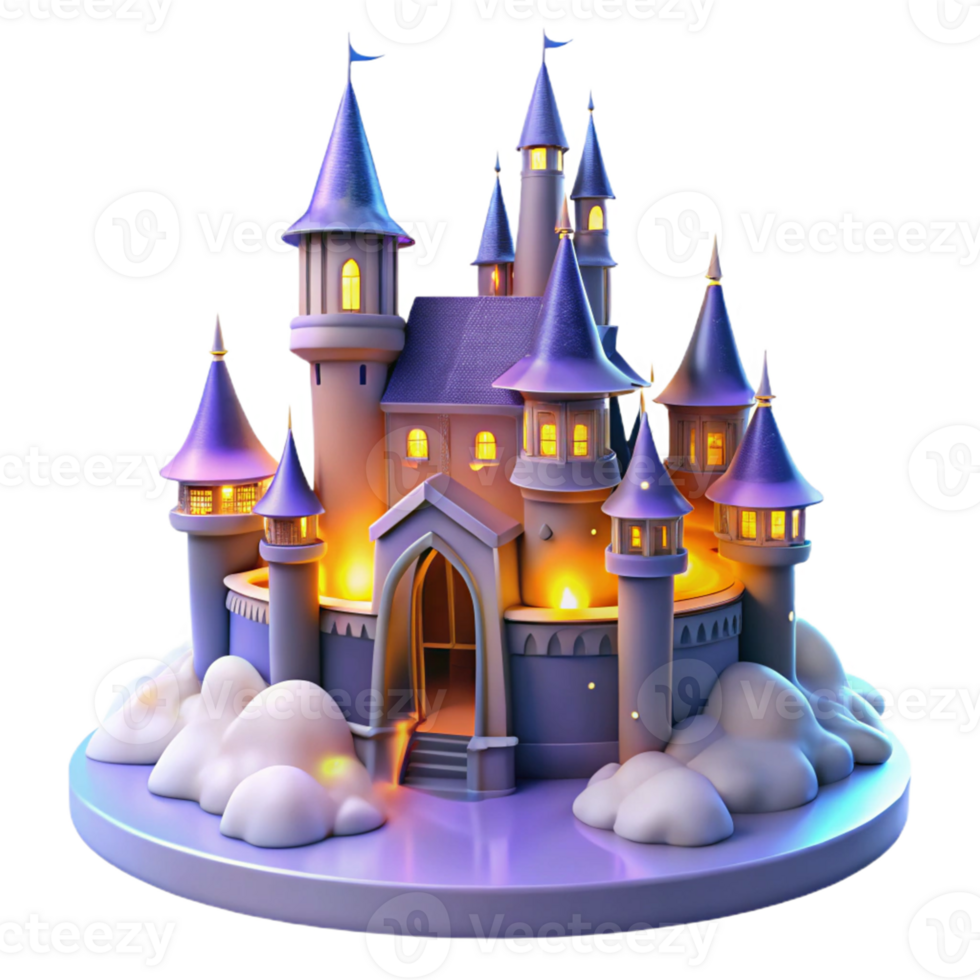 Enchanted Castle in the Clouds - A whimsical depiction of a castle situated in the clouds capturing its magical atmosphere and enchanting design png