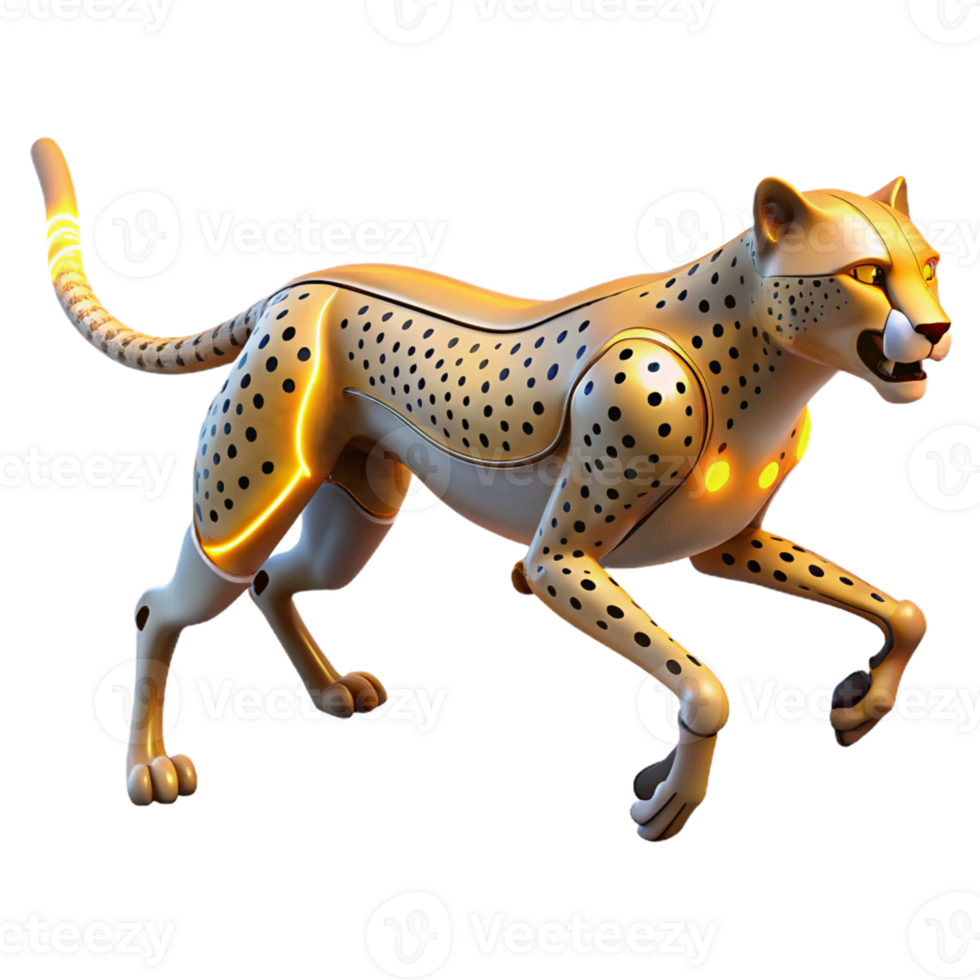 Robotic Cheetah with a Sleek Futuristic Design and Agile Form png