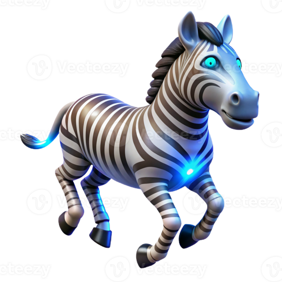 Striped Zebra in a Three Dimensional Render of Wildlife png