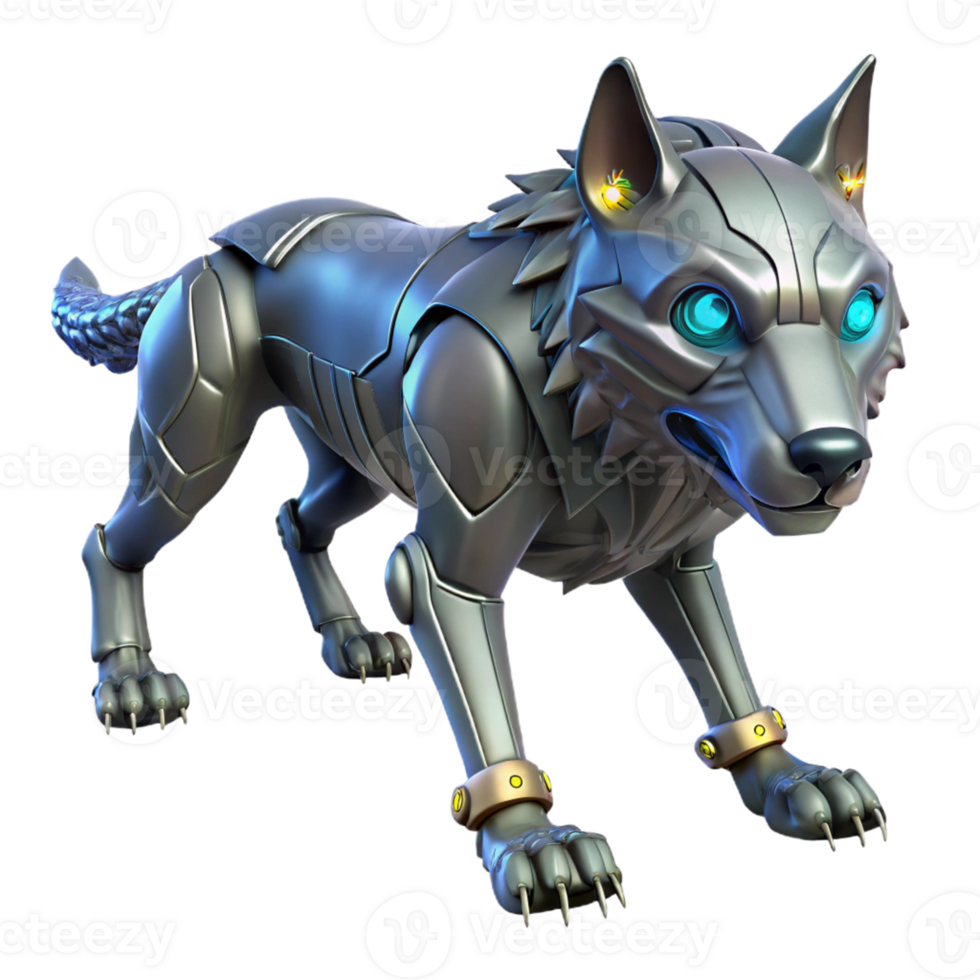 Robotic Wolf with a Futuristic Canine Design and Advanced Mechanics png