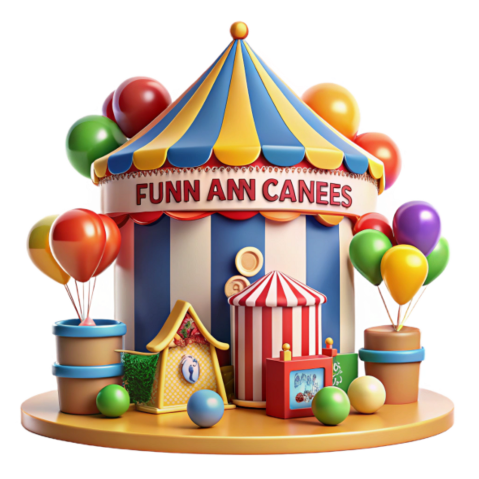 3D Render of a Fun Fair Candy Shop Illustration png