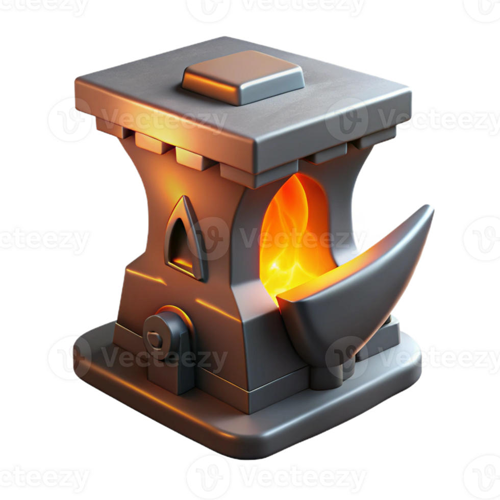 Metal Forge Animated 3D Model - A dynamic 3D model of a metal forge capturing the essence of craftsmanship and advanced technology png