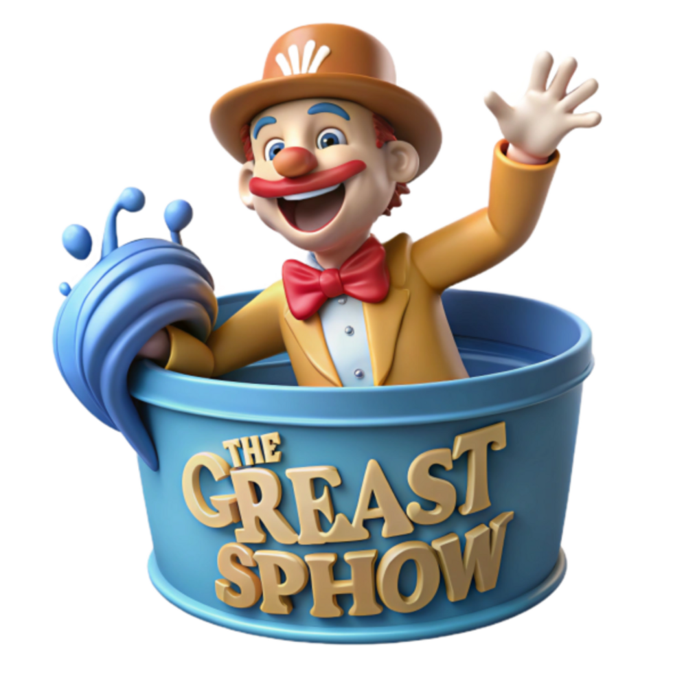 3D Illustration The Great Sphow Circus Clown in Tub png