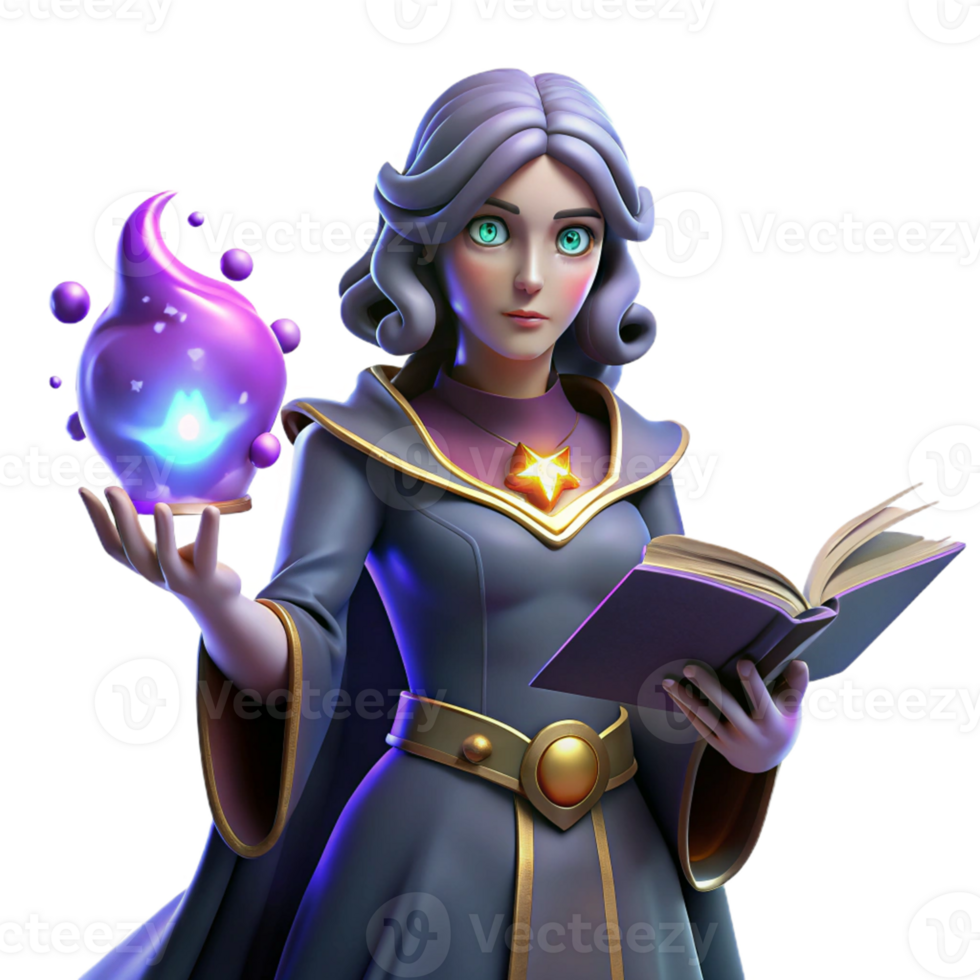 Fantasy Sorceress with Magic Orb - A mystical depiction of a sorceress holding a magic orb capturing her enchanting presence and magical abilities png