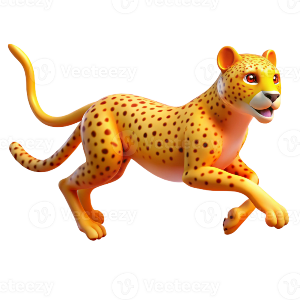 Cheetah as a Spotty Cat in Motion with Dynamic Pose and Realistic Details png
