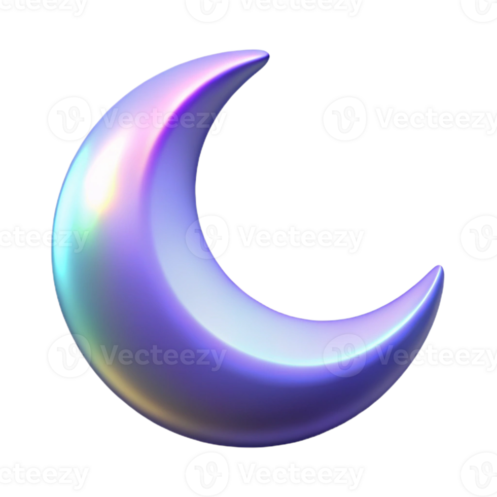Iridescent Crescent Moon in a Mystical Setting with Enchanting Atmosphere png