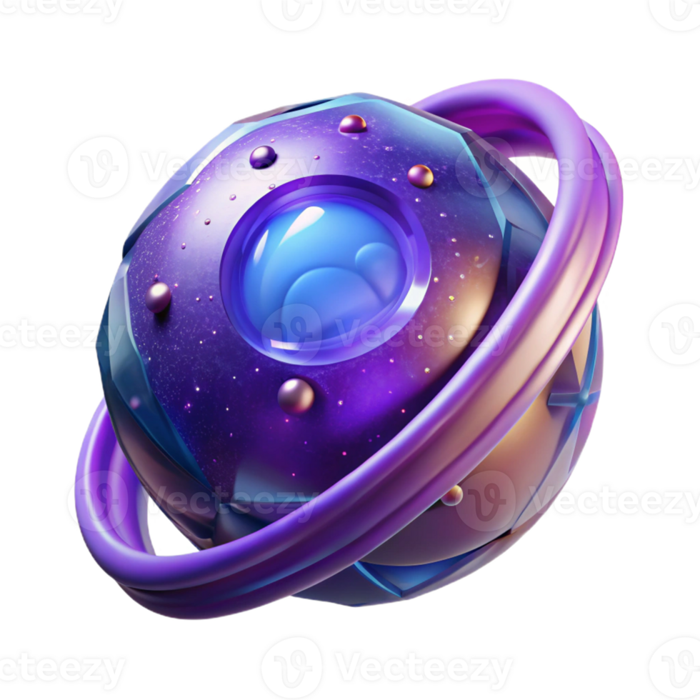 Cosmic Orb in a Three Dimensional Render with Galactic Patterns and Celestial Glow png