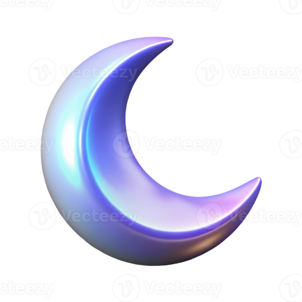 Iridescent Crescent Moon in a Stunning Three Dimensional Scene of Beauty png