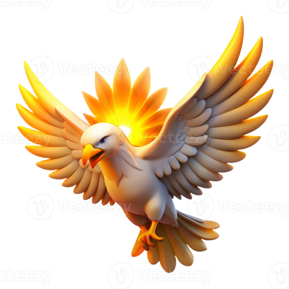 Radiant Eagle with Wings of Light in a Majestic Three Dimensional Scene of Flight png
