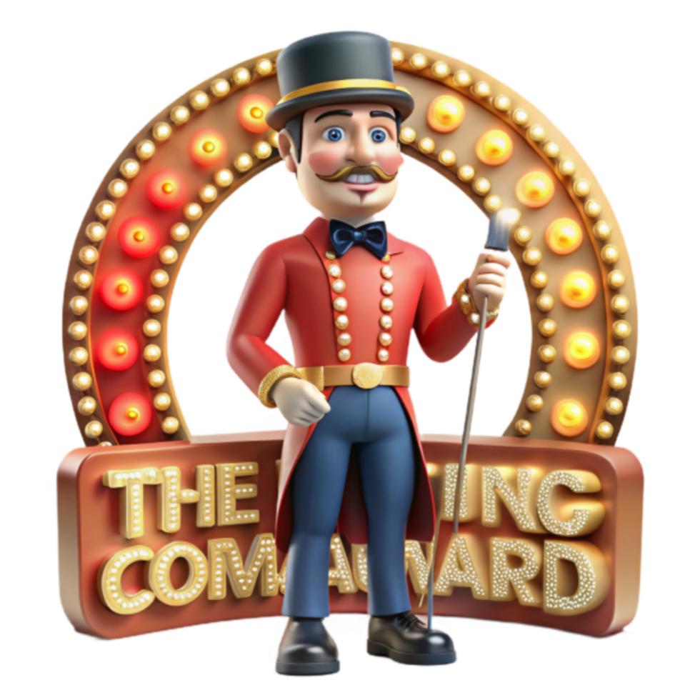 3D Illustration Ringmaster Announcing The Upcoming Award Ceremony png