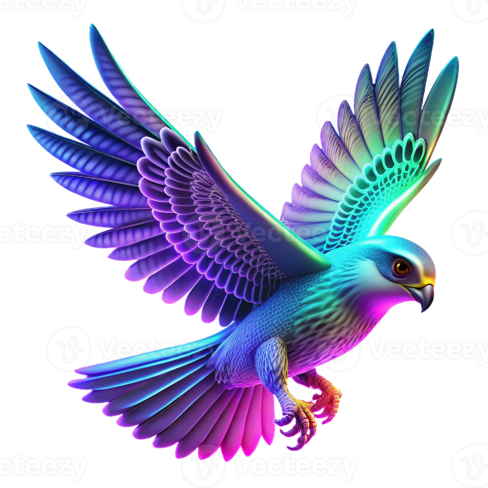 Vibrant Rainbow Bird in Flight Across a Colorful and Lively Sky png