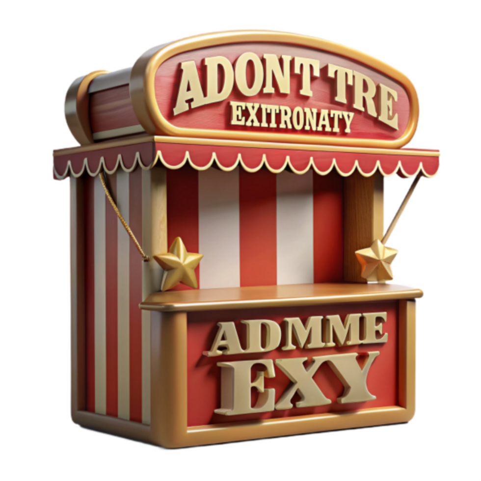 3D Render of a Carnival Game Booth Illustration png