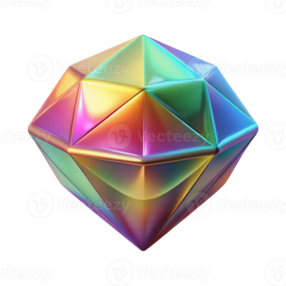 Iridescent Geometric Shape in a Mystical Setting with Enchanting Atmosphere png