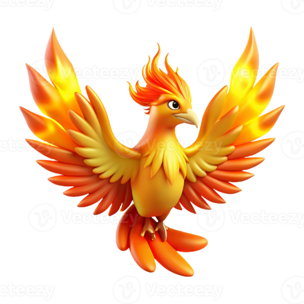 Fiery Bird Wings of Flame in a Dynamic Three Dimensional Scene of Nature png