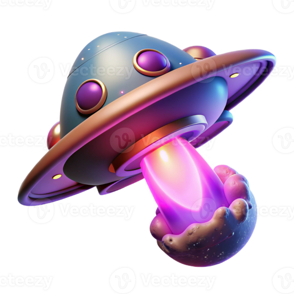Cosmic Craft as a Three Dimensional Spaceship Render with Galactic Design and Celestial Journey png