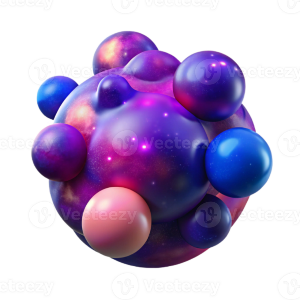 Cosmic Bubbles 3D Render Abstract Background Image png