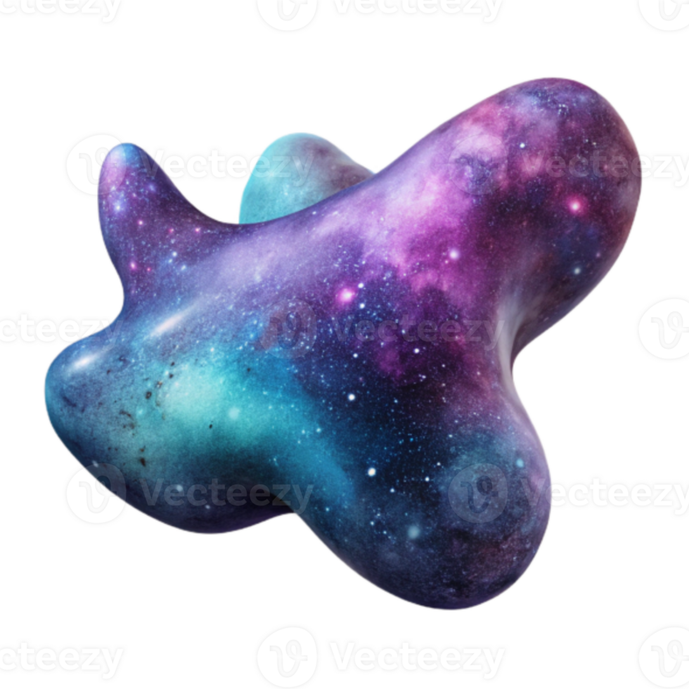 3D Render of a Galaxy-Textured Abstract Blob png