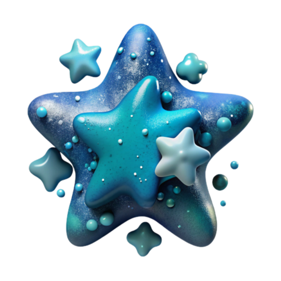 3D Render of Blue Starburst Abstract Background png