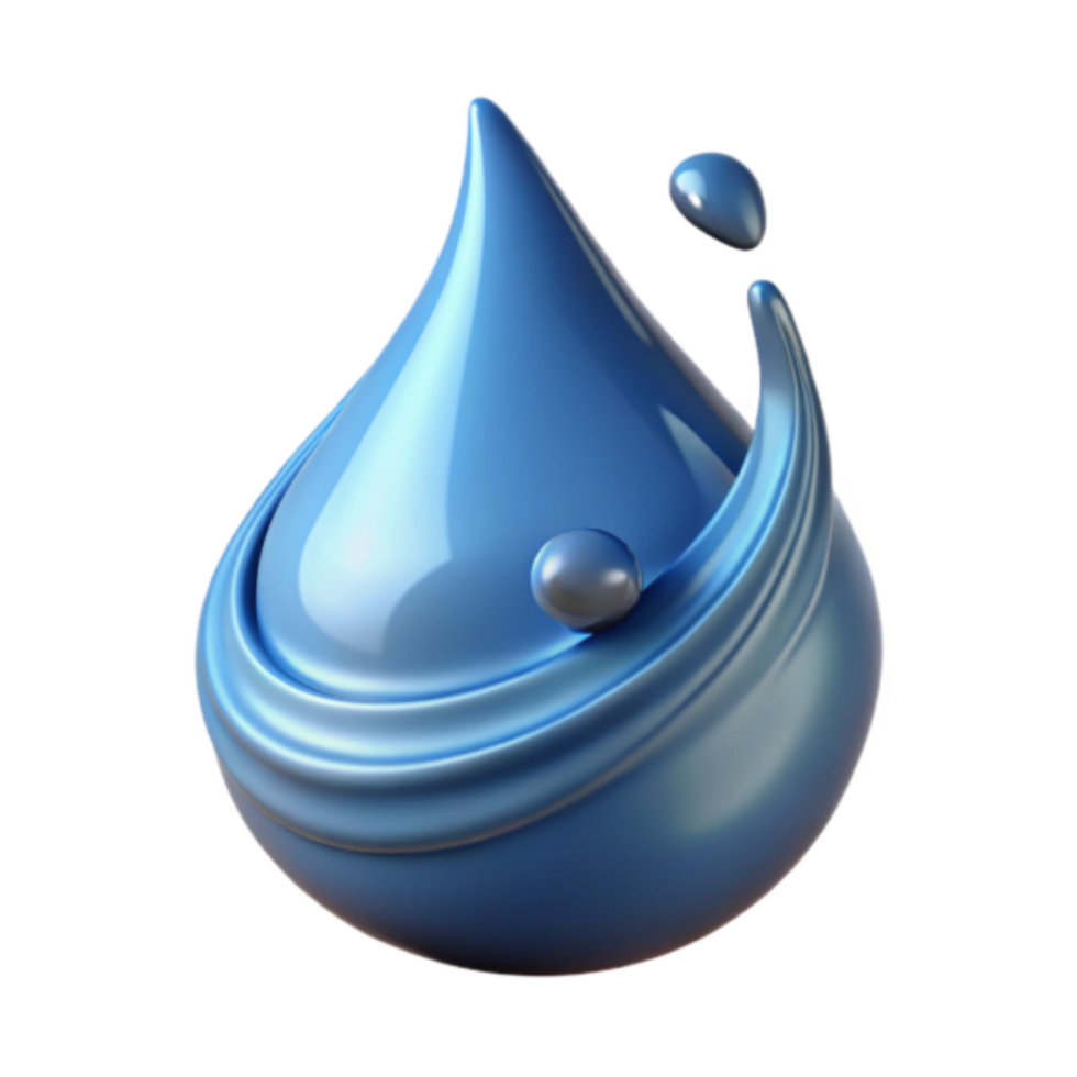 3D Render Blue Water Drop Illustration, Liquid Splash, Abstract Background, Glossy Texture, Smooth Surface, Dynamic Design, Clean Water, Pure Liquid, Fluid Dynamics, Realistic Water Drop png