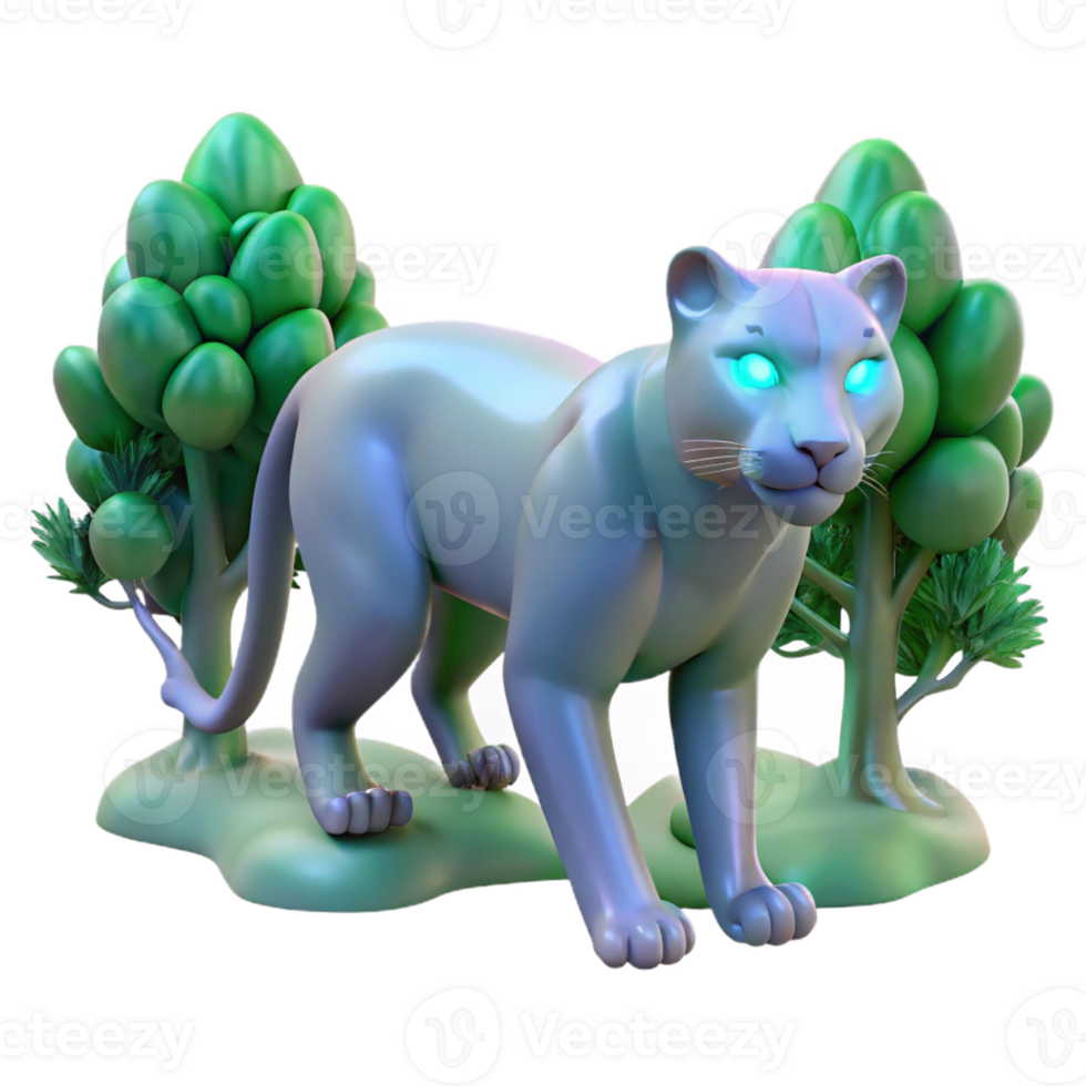 Mystic Cat Three Dimensional Render in a Whimsical Scene of Enchantment png