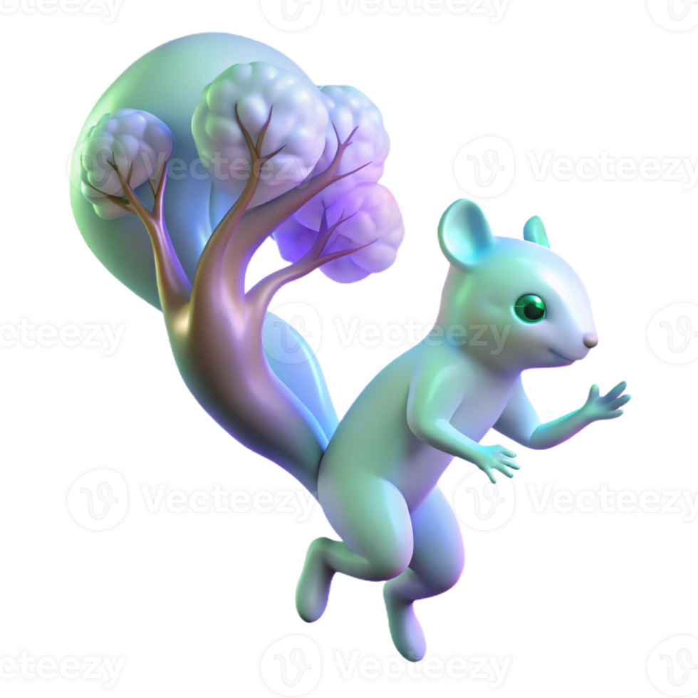 Leaping Squirrel with Tree Tail in a Playful Scene with Dynamic Movement png