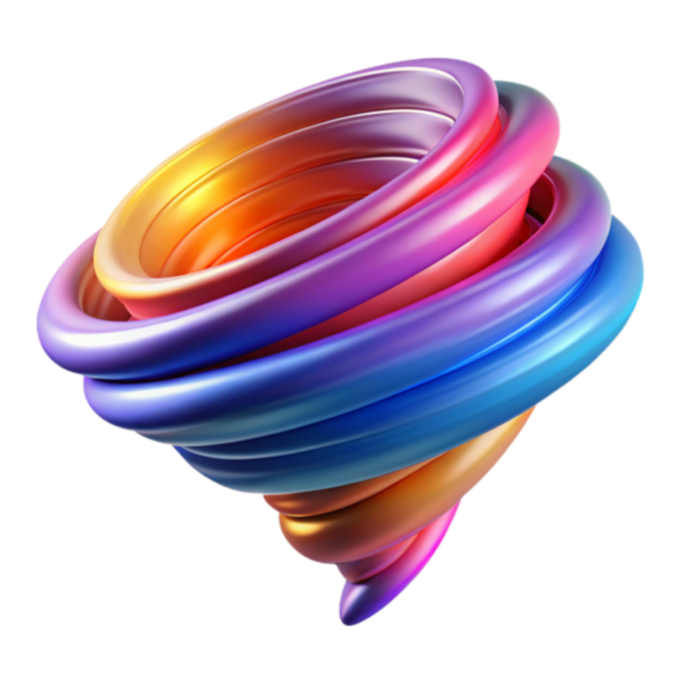 Abstract 3D Render of a Colorful Swirling Vortex png