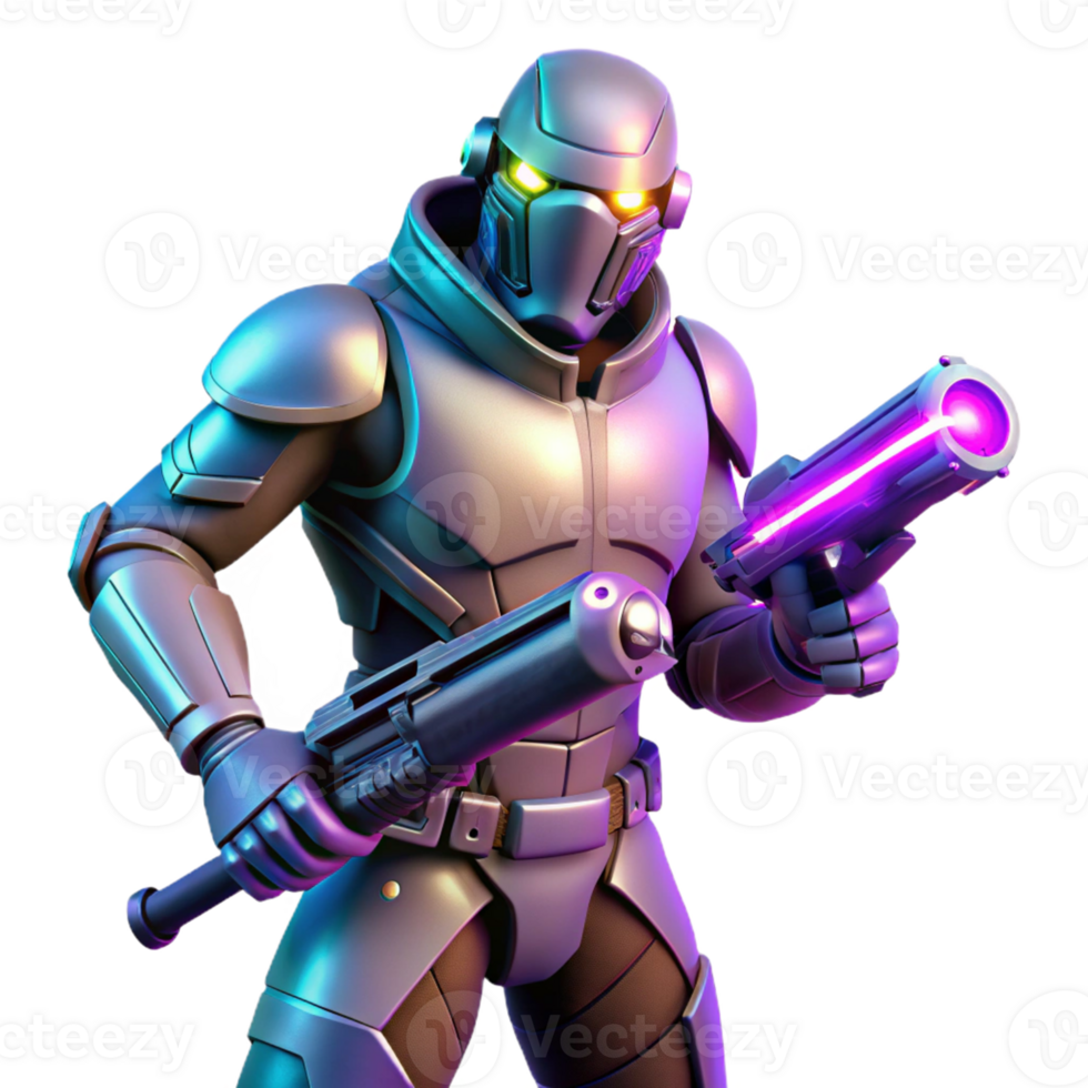 Cyberpunk Soldier in a Futuristic Combat Scene of Innovation png
