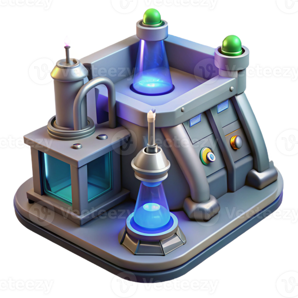 Glowing Lab Futuristic Experiment - A luminous depiction of a futuristic lab conducting experiments with glowing elements highlighting its advanced technology and scientific discovery png