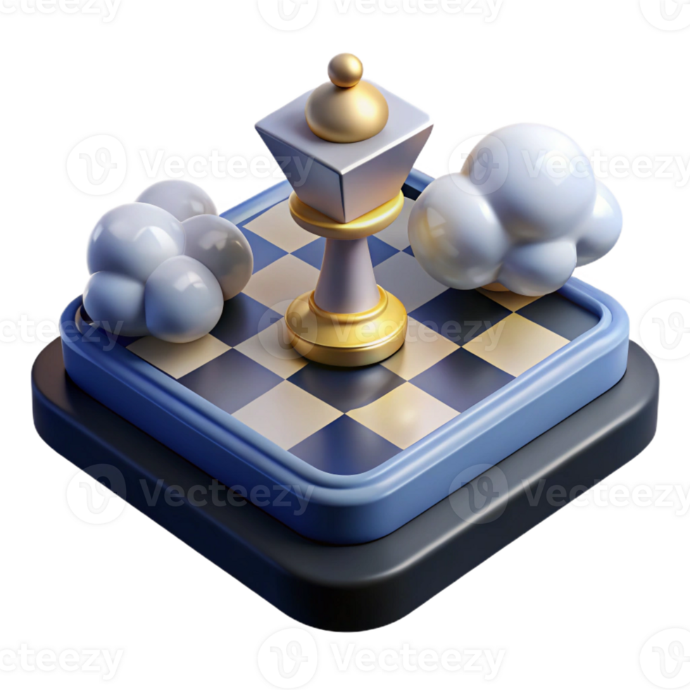 Chess Strategy Cloud Computing A dynamic depiction of a world navigating chess strategy and cloud computing, capturing the essence of innovation in a digital world. png
