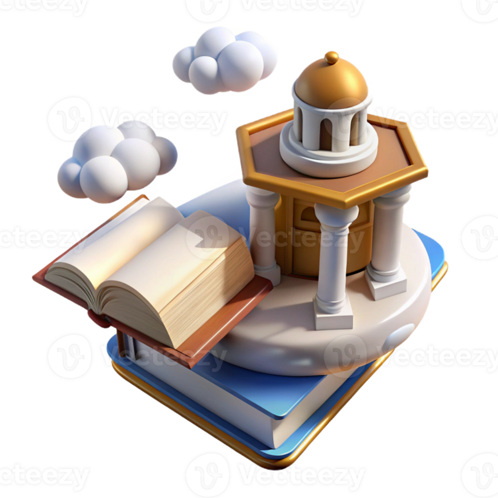 Open Book Temple Knowledge Wisdom in a Thoughtful Three Dimensional Scene of Enchantment png